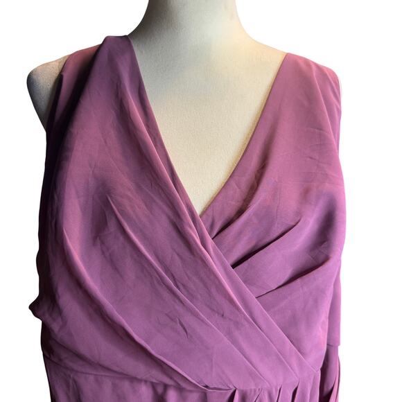 David's Bridal Tank Draped Chiffon Tulip Hem Bridesmaid Dress, Size 24W NWT - Picture 2 of 6
